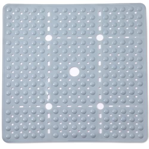 ENKOSI Large Square Shower Mat – Non-Slip Shower Floor Mat for Bathroom Shower Stalls – Anti-Slip Square Bath Mat for Smooth Surfaces – 27 x27 Inch Coverage (Mint Green 27x27) - color: Mint Green