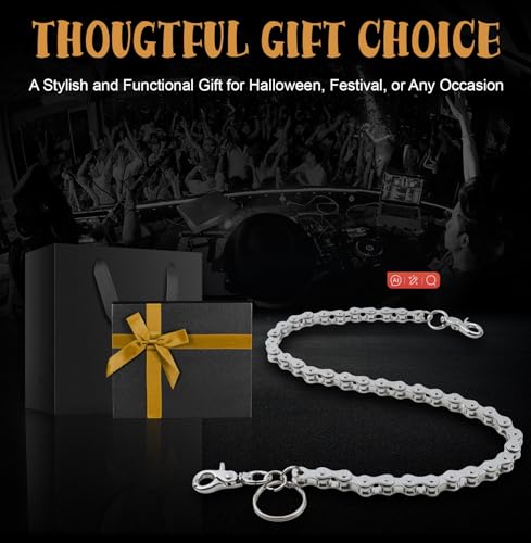 Pants Chains Layer Metal Chain Waist Wallet Keychain Jeans Chains for Men Women Daily Wear - color: Bike Chain