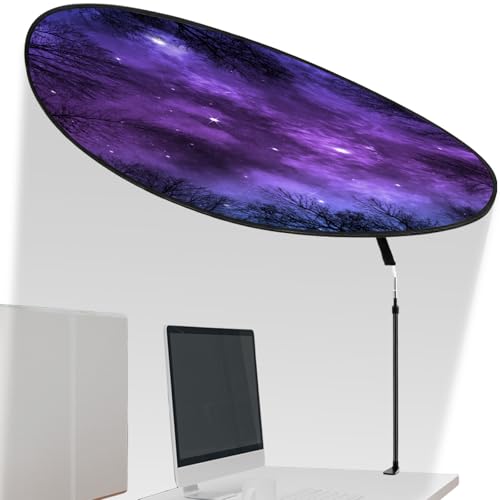 1 Pack Large Adjustable Office Cubicle and Desk Shade,51'' Portable Cubicle Light Shade with Clamp Foldable Rotatable Canopy Blocks Light or Disturbance for Working Accessories (Stars) - style: Stars