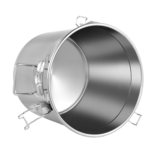 DYNAMI 8.7Gal 304 Stainless Steel Bucket Milk Can with Airtight Lid | 33L Metal Food Storage Bucket with Locking Buckle,Leak-Proof Oil Container Milk Transport Bucket Flour Storage Container