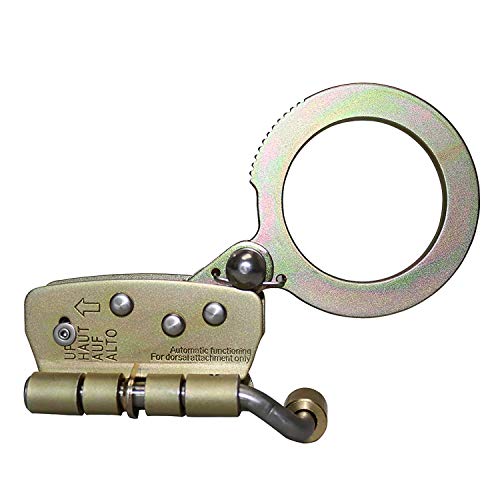 AFP Self-Locking Rope Grab with 2.25 inch Connecting Eye, used with 5/8’’ Lifeline Rope, For Construction, Climbing, Fall-Protection, 310 lb. Capacity (OSHA/ANSI Compliant) - color: Gold