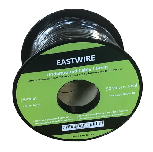 1.6mm 164ft Direct Burial Electric Fence Double Insulated Wire | Electric Fence Double Insulated Underground Hard Cable 50meters - size: 50meters/164ft, style: 1.6mm