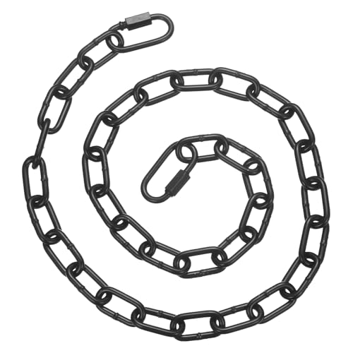 PATIKIL Gate Chain Lock, 30 in x 4mm Dia Alloy Steel Hanging Chain Lock with 2 Clasps for Stall Barn Fence Gate Hammock Swing Punching Sandbag Yoga Gym, Black - size: 30inch x 4mm