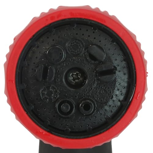 Chapin 46847: 9-Pattern Garden Hose Spray Nozzle with Rear Trigger Grip, Threaded Connection Fits Standard Garden Hose, for Gardening, Landscaping, Watering and Outdoor Jobs, Red/Black/Grey