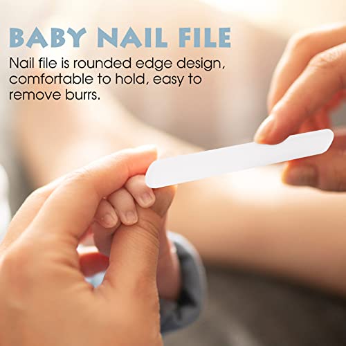 Baby Nail Clippers Set with Cute Case, Infant Fingernail and Toenail File Kit for Newborn Manicure and Pedicure, New Mom Grooming Gift - color: Polar White