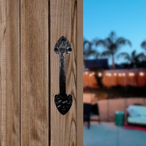 7 Inch Spear Barn Door Handle - Black Cast Iron Pull for Sliding Doors, Gates, Sheds, Fences, Closets - Indoor Outdoor Farmhouse Hardware - size: 7", style: Spear