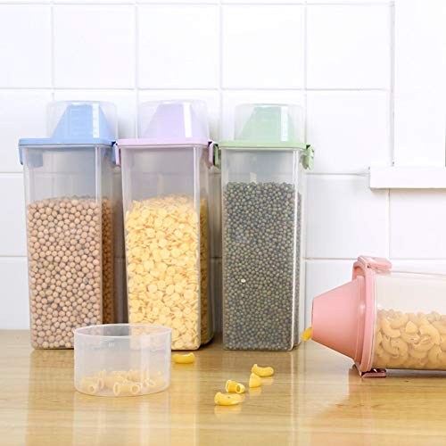 Pet Food Storage Container with Graduated Cup and Seal Buckles Food Dispenser for Dogs Cats (Green) - color: Green