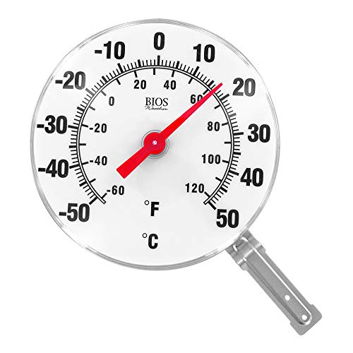 BIOS Dial Thermometer, Black and White, 6""" (TR612)