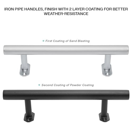 12'' Door Pull Handles for Sliding Door Pack of 2, Black Rustic Gate Pull Hanlde, Iron Handle for Gates, Garage, Outdoor Fence, Interior Closet Handles - style: Style B