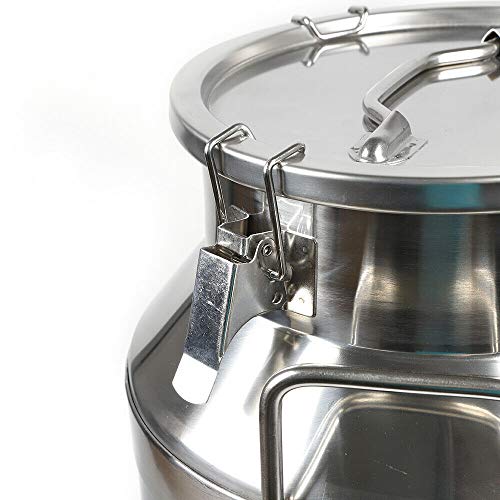 Milk Can with Sealed Lid, Stainless Steel Milk Transport Cans Wine Pail Bucket Tote Jug Pot Oil Liquid Storage Barrel with 2 Handles Sealed Silicone Anti-Leak Ring Lock Belt 40L 10.56 Gallon - color: 40l