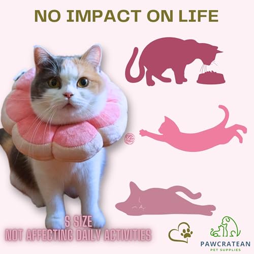 Adjustable Comfy Flower Style Elizabeth Collar for Cats Puppies Soft Recovery Cone Pet Protective Neck Collar (Pink, Small) - color: Pink, size: Small