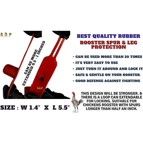 A.D.P. R5 2Pairs Red & Blue Color, Rooster Booster Chicken Mitt Safety Poultry Bird Botas para GALLOS BREEDING Supplies Leg Protect & Care, Best Rubber - color: Red & Blue R5