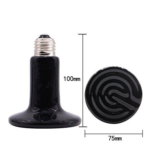 2-Pack 200W Reptile Ceramic Heat Lamp,E27 110V Infrared Heat Emitter Bulb,No Harm No Light Infrared Heat Emitter Brooder Lamp for Pet Coop Heater Reptile Chicken Turtle Heating Light Lamp,Black
