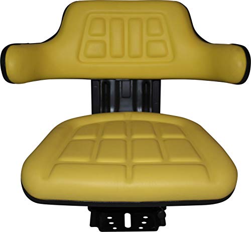 TRAC SEATS YELLOW WAFFLE STYLE UNIVERSAL TRACTOR SUSPENSION SEAT WITH TILT FITS JOHN DEERE 2140 2150 2155 2240 2255 5310 5400 6110