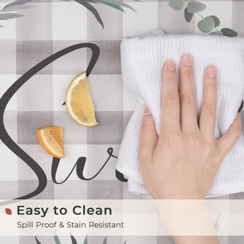 FRESHMINT Kitchen Mats Sets 2 Piece Cushioned Anti-Fatigue Comfort Mat for Home & Office Ergonomically Engineered Memory Foam Kitchen Rug Waterproof Non-Skid, 30" by 17" + 47" by 17", Check Sweet Home - color: Check Sweet Home