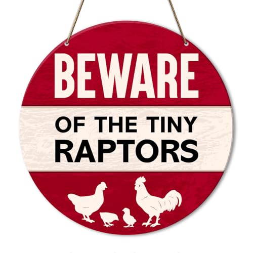 Farmhouse Hen Chicken Coop Sign for Home Room Front Porch Door Farm Fence Barn Yard Outdoor Hanging Decorations, Farmer Chicken Lover Gifts for Women Men, Beware