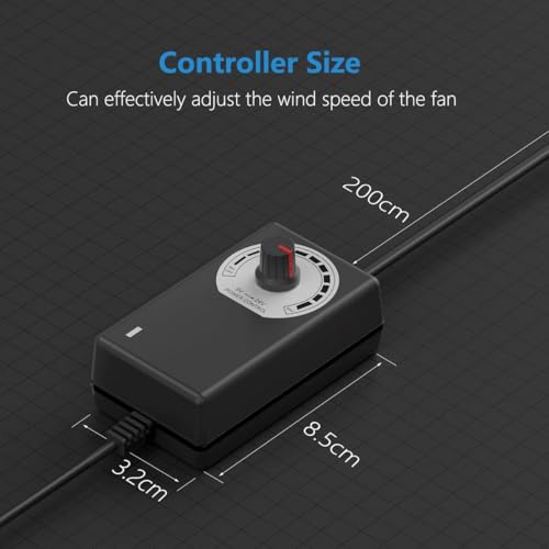 Hon&Guan 3 Inch Inline Blower Fan with Speed Controller 120 CFM with 20W Ultra-Low Power and Low Noise - size: 3 Inch