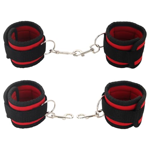 2PS Goat Binding Leg Restraint Anti-Kick Tool Adjustable with Metal Buckle | Hobbles Milking Restraints Durable Nylon Goat Milking Supplies Binding Straps Kit for Milking Stand,Milking,Training（Red）