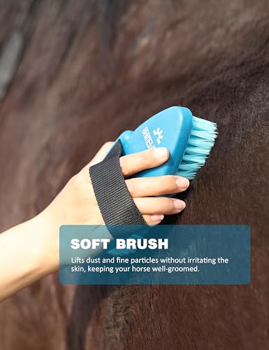 Shinewell Horse Grooming Kit, Complete Horse Brush Set, Equine Grooming Tools for Shedding & Daily Care Blue - color: Blue