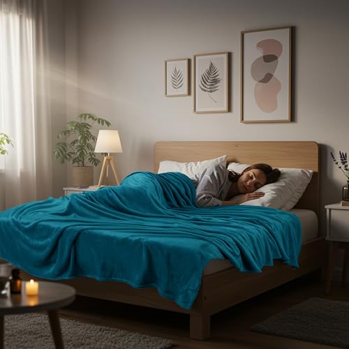 Utopia Bedding Soft Fleece Bed Blanket Throw Size Turquoise (50x60 Inch) | Microfiber Plush Warm Lightweight Breathable Cozy Blanket Anti-Static, All Season Use, Gift for Women and Men - color: Turquoise, size: Throw (50x60 Inch)