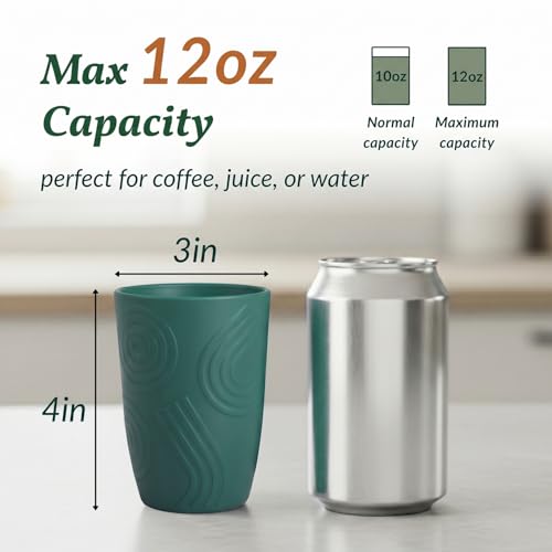 Homienly Cups for Drinking 12oz Daily Use Cups Dishwasher Safe Plastic Cups Alternative Stackable and Lightweight Reusable cups for Family Use-Forest Series - color: Green Series, size: 12 Ounces