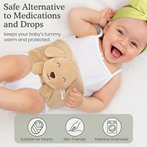 Baby Colic and Gas Relief, Heated Tummy Wrap for Newborns Belly Relief by Soothing Warmth, Baby Heating Pad Swaddling Belt Relief & Soothe Gas, Colic and Upset Stomach for Newborns to Toddler (Puppy) - color: Puppy