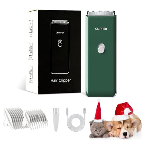 Professional Household Waterproof Low Noise Pet Hair Clippers Electric USB Rechargeable Painless Grooming Tools Hair Grooming Trimmer for Small Medium Dog Cat AP005 Green - color: Ap005-green
