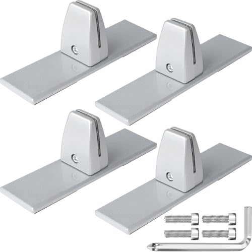 4 Packs Sneeze Guard Clamp Bracket, Sneeze Guard Shield Base for Countertop, Stick On Heavy Duty Aluminum Partition Guard Clip, Panel Support Clamp Stand for Clear Acrylic Desktop Counter Reception - size: Desktopclamp & 4pcs