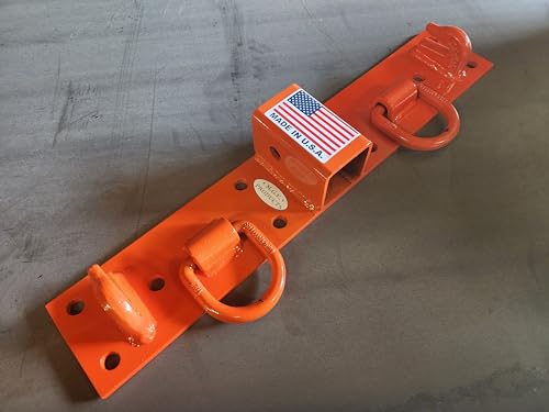 M.G.E. Products USA Made Compact Farm Utility Tractor Bucket Bolt on Chain Grab Hooks, D Rings, Receiver, Trailer Hitch, Universal Orange Powder Coated