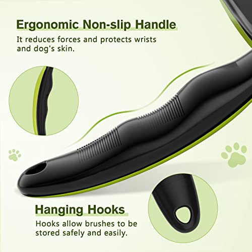 Pecute Skin Friendly Self-Cleaning Slicker Brush for Dog & Cat Shedding | 1 click clean, Lightweight, Undercoat hair removal, For short/long/double/white coats - size: Small