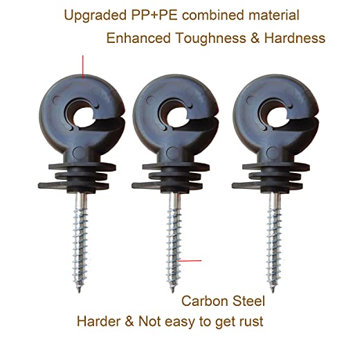 60Pcs Electric Fence Insulator Screw-in Insulator Fence Ring Wood Post Insulator with Insulator Socket Tool for Animal Husbandry Electronic System (Electric Fence Insulator - 60PCS) - style: Electric Fence Insulator - 60PCS