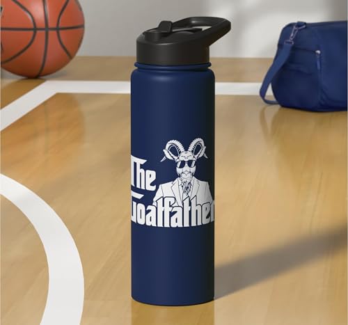 Funny Goat Gift for Men Women Kids Youth Girls Boys Mom Dad Stainless Steel Insulated Water Bottle - color: Navy Blue