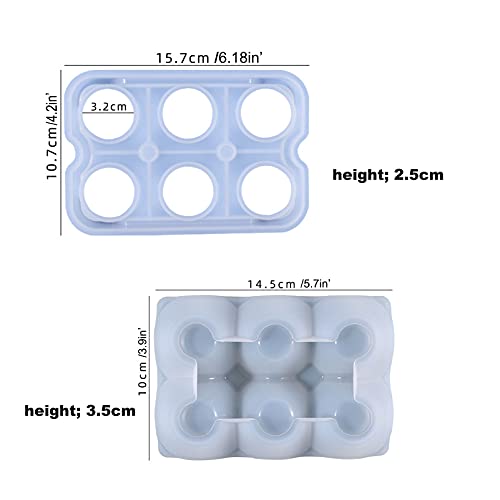 2 Set 6 Cups Egg Holder Silicone Resin Mold Egg Tray Rack Organizer Epoxy Silicone Casting Molds for Fridge, Refrigerator, Kitchen, Pantry, 3D DIY Making Decor Art Crafts