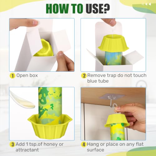 Qualirey 12 Pcs Sticky Fly Trap Fly Stick with Hanging Hook Adhesive Flying for Indoor Outdoor Trap Houseflies and Flying Insects Mosquito Bee Moth (Green Camouflage) - style: Green Camouflage