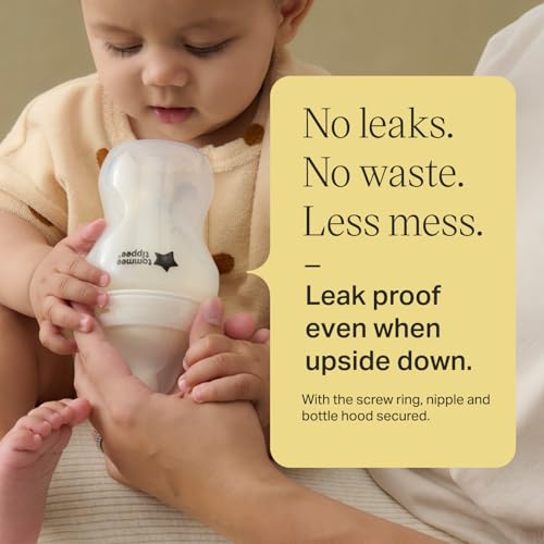 Tommee Tippee Natural Start Baby Bottles, Anti-Colic, 0m+, 5oz | Pack of 2, Slow Flow Breast-Like Nipple, Self-Sterilizing, Seamless Bottle-to-Breast Transition, BPA Free - color: Clear, Pack of 2