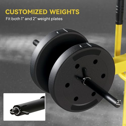 Soozier Seated Calf Raise Machine for Home Gym Waist Arm Training | Adjustable Calf Machine Leg Extension - color: Yellow