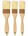 Pastry Basting Brush Natural Bristle - Food Grade Wooden Handle, Heat Resistant, Non-Shedding & Durable Kitchen Utensils for Cooking, Baking, Butter, BBQ, Oil Sauce & Egg Wash (1", 1.5", 3 Pack)