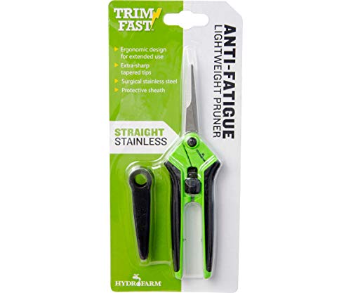 Hydrofarm HGPL400 Precision Anti Fatigue Pruner, - color: Green, style: Straight Stainless Steel