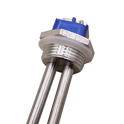 DERNORD 12V 150W Immersion Heater Submersible Water Heater Element Stainless Steel Heating Element with 1 Inch NPSM Flange - size: 12V 150W