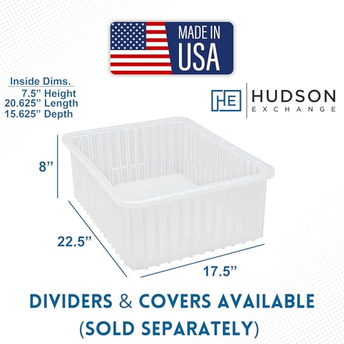 Hudson Exchange 22.5 x 17.5 x 8" Customizable Divider Grid Box Container Tote, Clear - color: Clear, size: 1 Pack