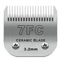 7FC Detachable Dog Blades Compatible with Andis/Oster A5 Grooming | Compatible with wahl km10 dog clipper,Cut Length 1/8"(3.2mm),Made of Ceramic Blade & Stainless Steel Blade - color: Silver, size: 7FC 3.2mm