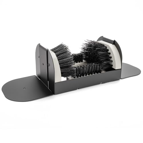 Portable Boot Scrubber with Fold-Out Footboards | No Mounting Required Heavy-Duty Mud Scraper for Work Boots & Outdoor Shoes - color: Boot Scraper With Footboard