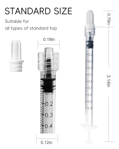 1ml Luer Lock Syringe without Needle - 1cc Plastic Syringes, Sterile, Individually Sealed, Pack of 30 - size: 1ML