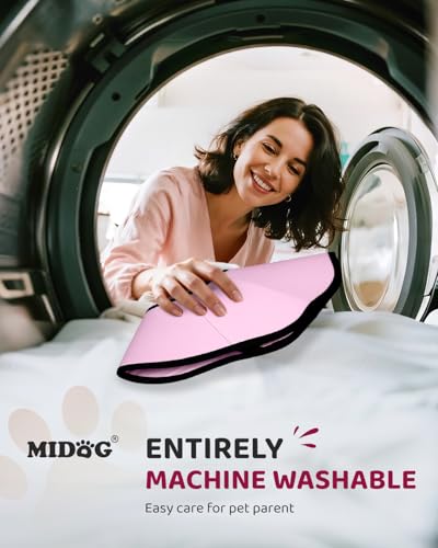 MIDOG Dog Cone Collar After Surgery, Soft Dog Cone Alternative to Stop Licking,Adjustable Elizabethan Recovery Cones for Small to Large Sized Dogs - color: Pink, size: M