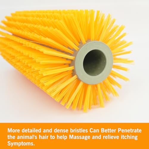 Entire Livestock Scratching Brush Horse Scratcher Full Massage Grooming Brush Animal Back Itch Relief With 16 Screws for Goat，Cattle, Sheep, Horses, Pigs (Yellow)