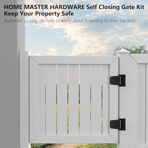 3-1/2 Inch Self Closing Gate Hinges, Spring T Hinges, Black, 2 Pack | Bearing Design and Gaskets Reduce Metal Contact, Steel Hinges Provide Smooth Return for Wood Gates, Fences and Shed Doors - color: 2Pack - Black