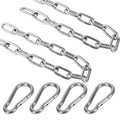 2Pcs Heavy Gate Chain Lock,Stainless Steel Chain with 4 Quick Locking Carabiner Clip Hooks for Livestock Horse Goat Cows Stall,Outdoor Fence Gate Chain Lock