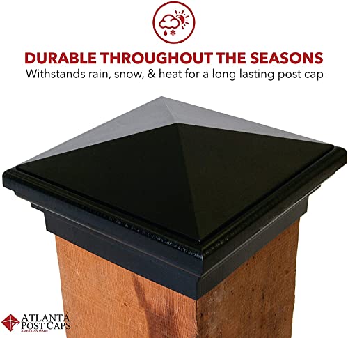 4x4 Black Flat Post Cap Most Common fits (3.5"x3.5" up to 3.75"x3.75") Pressure Treated Post. Newel Newport Top for Outdoor Fences, Mailboxes & Decks, UV Stable Polymer | UV stable polymer, American made, patented installation, corrosion resistant, weathe