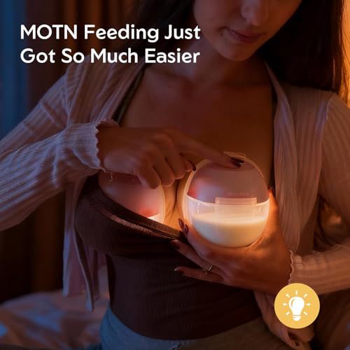 MomMed S33 Wearable Breast Pump with Case, Hands-Free Double Electric, 6oz | Ultra Quiet 45dB In-Bra Pump, Night Light, One-Tap Pause, Leakproof, BPA Free, 17/19/21mm Flange Inserts for Work Travel - color: Pink