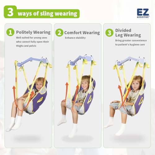 Children Patient Lift Sling, Dreamy Cloud Printed Transfer Sling for Child, Adjustable Medical Lift Aid for Home Use, Up to 110kg (3-6 Years Old) - size: 3-6 Year old